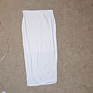 White Midcalf Pencil Skirt